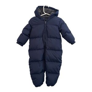 Baby GAP 18-24M Navy Blue Down Fill Puffer Snowsuit Bunting Winter